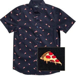 3/$30, Molokai Surf Co. Button Down Pizza Print Collared Shirt Size L